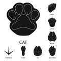 Vector design of feet and fauna sign. Set of feet and print vector icon for stock. Royalty Free Stock Photo