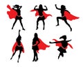 Female Superhero Silhouette Royalty Free Stock Photo