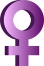 Vector illustration of the feminine sign. feminism. eight of march. women\'s day. degraded, 3d effect