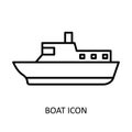 Vector illustration with ferryboat. Linear drawing