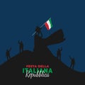 Vector illustration of Festa della Repubblica Italiana. Italian Republic Day