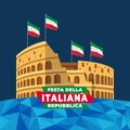 Vector illustration of Festa della Repubblica Italiana. Italian Republic Day