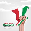 Vector illustration of Festa della Repubblica Italiana. Italian Republic Day