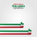 Vector illustration of Festa della Repubblica Italiana. Italian Republic Day