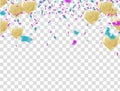 Vector illustration festive background with balloons and confetti, birthday Royalty Free Stock Photo