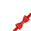 Dotted red bow.