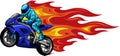 vector illustration of Fiery Sports Motorbike Racer