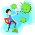 Vector illustration fight covid-19 corona virus