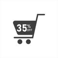 Vector illustration Figures of discounts 35 percent on white background