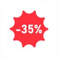 Vector illustration Figures of discounts 35 percent on white background