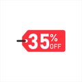 Vector illustration Figures of discounts 35 percent on white background