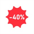 Vector illustration Figures of discounts 40 percent on white background