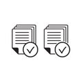 Vector illustration of files accept sign icon. Document icon, Paper flat icon, File icon vector design.