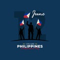 Vector illustration of Filipino Araw ng Kalayaan. Philippine Independence Day. Patriotic poster design