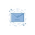 Vector illustration of filled bold outline envelop email icon.