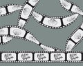 Vector illustration of a film tape that could be used as brush template. Vintage photo strip with black borders.