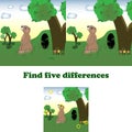 Vector illustration find five differences