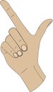 Finger spelling the alphabet letter L in American hand sign language