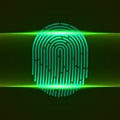 Vector illustration. Fingerprint double scanner green color designed for your app, ux project.