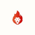 vector illustration of fire and lion head for icon, symbol or logo Royalty Free Stock Photo