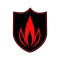 Illustration of a fire protection shied icon