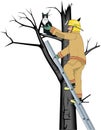 Firefighter Rescuing Cat Vector Illustration Royalty Free Stock Photo