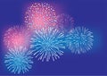 Vector Fireworks Background 4th of July, New Years, Christmas colorful background