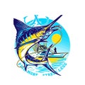 Vector illustration of fishing marlin Royalty Free Stock Photo
