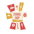 Vector illustration for a Fishing Shop