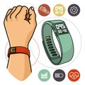 Vector illustration of fitness band, hand bracelet