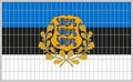 Vector illustration of the flag of Estonia under the lattice. The concept of isolationism. No war