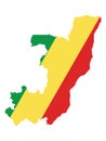 Flag Map of Republic of the Congo Royalty Free Stock Photo