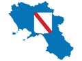 Flag Map of Campania