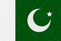 Vector illustration flag Pakistan Independence Day. Pakistan flag in trendy vintage style. 14 August design template for poster, b