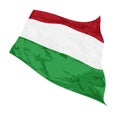 Vector illustration of Hungary flag swaying in the wind