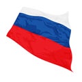 Vector illustration of Russia flag swaying in the wind