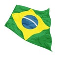 Vector illustration of Brazil flag swaying in the wind