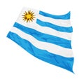 Vector illustration of Uruguay flag swaying in the wind