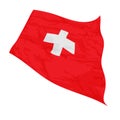 Vector illustration of Switzerland flag swaying in the wind
