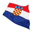 Vector illustration of Croatia flag swaying in the wind