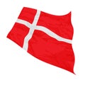 Vector illustration of Denmark flag swaying in the wind