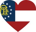 Flag of US federal state of Georgia within a heart shape Royalty Free Stock Photo