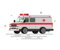 Vector illustration of flat ambulance.