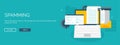 Vector illustration. Flat background. Coding, programming. SEO. Search engine optimization. App development, creation Royalty Free Stock Photo