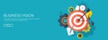 Vector illustration. Flat backgrounds set. New ideas, smart solutions. Business aims. Teamwork. Targeting.