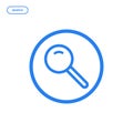 Vector illustration of flat bold line magnifier icon. Graphic design concept of web search.