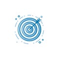 Vector illustration of flat bold line target goal or aim icon.