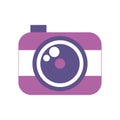 vector illustration flat camera image, purple and pink logo isolated on a white background