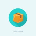 Vector illustration. Flat carton box. Transport, packaging. Post service, online delivery. Royalty Free Stock Photo