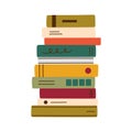 Vector illustration in flat cartoon style with stack of colorful books collection, reading novels and library atmosphere Royalty Free Stock Photo